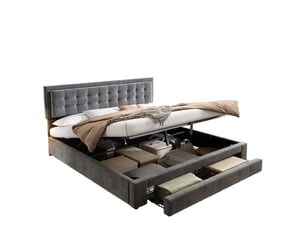 Lit coffre 160x200 cm WISHDOR coloris gris