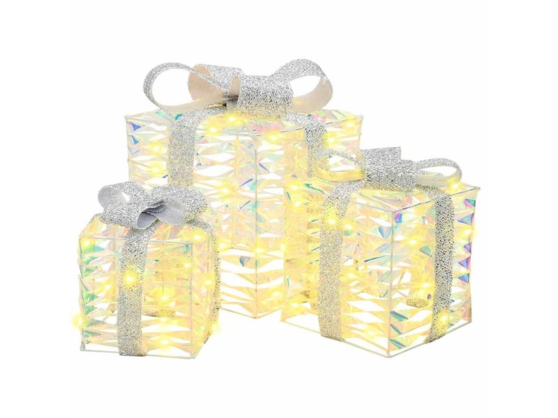  Boîte-cadeau de noël éclairée 3 pcs 150 led blanc chaud  - Conforama A