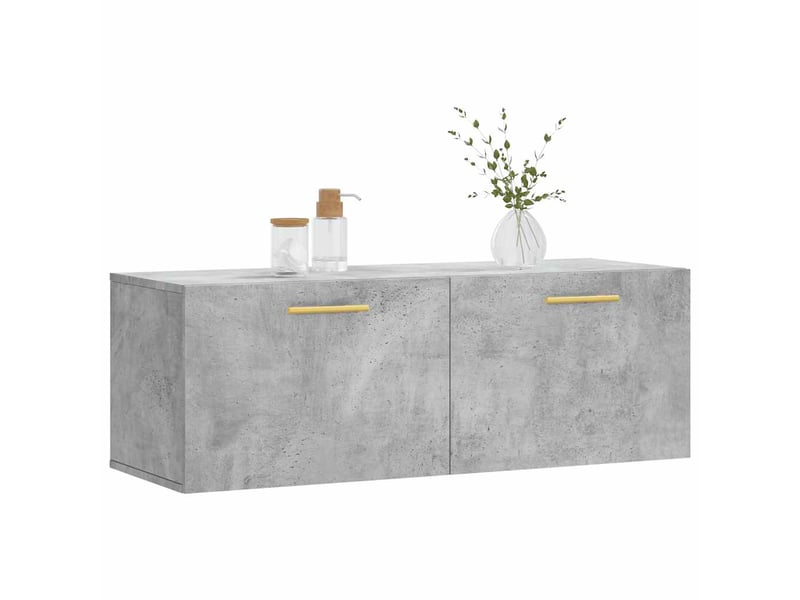  Armoire murale salon gris béton 100x36,5x35cm bois d'ingénierie shl544  - Conforama C