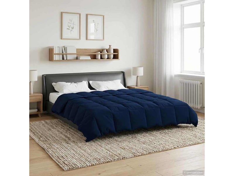  Duvet - couette complet toute l'année 200 x 240 cm 4 saisons bleu foncé  - Conforama D