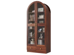 Vitrine coloris bois foncé <strong></strong> <strong>Fay Lum</strong> - 76 cmx180 cm
