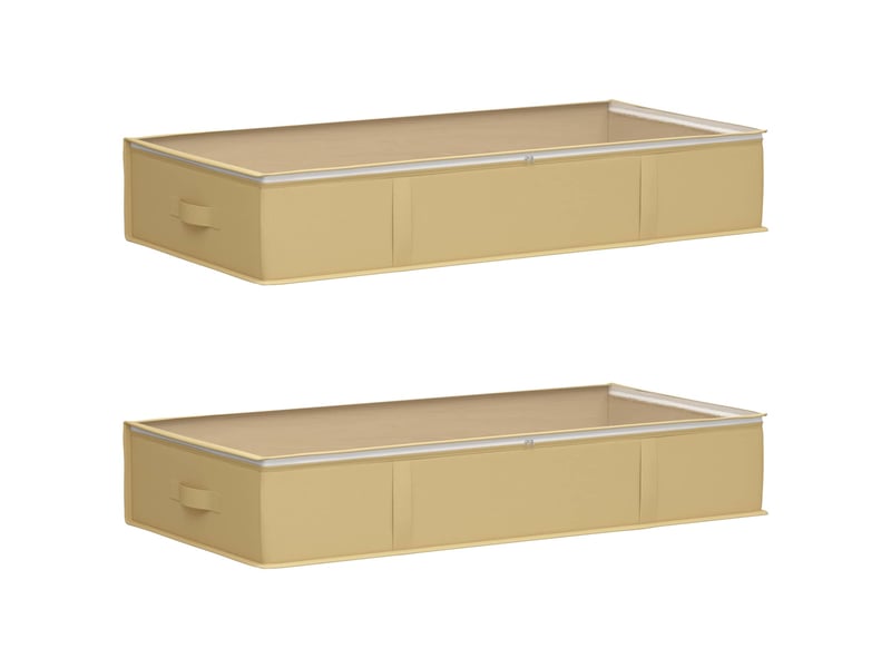 Boîte de rangement avec fenêtre transparente 2 pcs tissu intissé shl30404 - Conforama A
