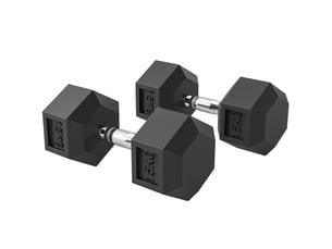 Haltères à poignée moletée, haltères en fonte, 2 x 15 kg, haltères pour hommes et femmes