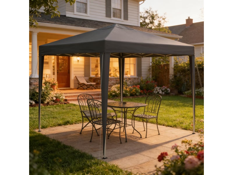 Gazebo pliable portable, tente pop-up extérieure, pavillon de fête avec sac transport - Conforama B