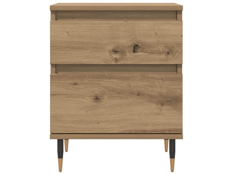  Lot de 2 tables de chevet - cabinet de chevet - table de nuit chêne artisanal 40x35x50 cm  - Conforama D