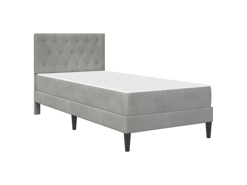  Lit simple- lit adulte -  cadre de lit avec matelas gris clair 80 x 200 cm velours  - Conforama B