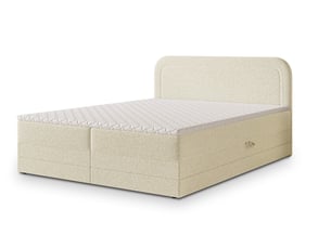 Lit avec rangement 160x200 cm <strong>MASSENO</strong>  <strong></strong> coloris beige