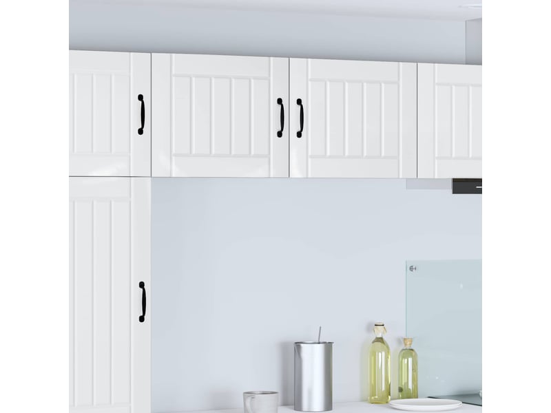  Meuble mural de cuisine, armoire de cuisine 2 pcs blanc brillant bois d'ingénierie shl9099  - Conforama B