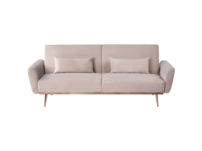 Canapé-lit 3 places eina velours taupe  - Conforama A