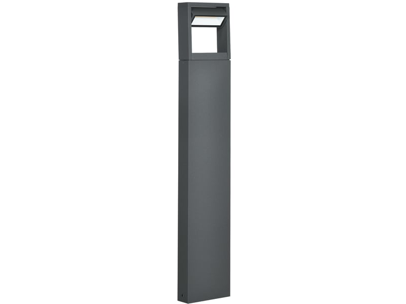  Lampadaire lanterne de jardin ip65, éclairage de chemin à led blanc chaud, angle d'inclinaison ajustable, aluminium, gris foncé, pour extérieur  - Conforama A
