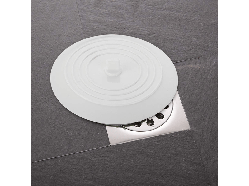Bouchon de baignoire en silicone, bouchon d'évier, diamètre 15,3 cm, bouchon de vidange universel (1 pièce, blanc) - Conforama E