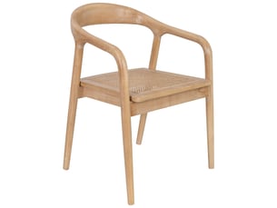 Chaise en bois et rotin marron 58 x 56 x 79 cm (h)