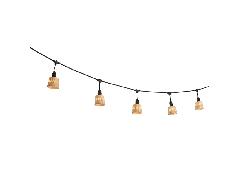  Guirlande lumineuse en bambou avec prise 8m avec led 10 lumières ip44 - ibiz  - Conforama E