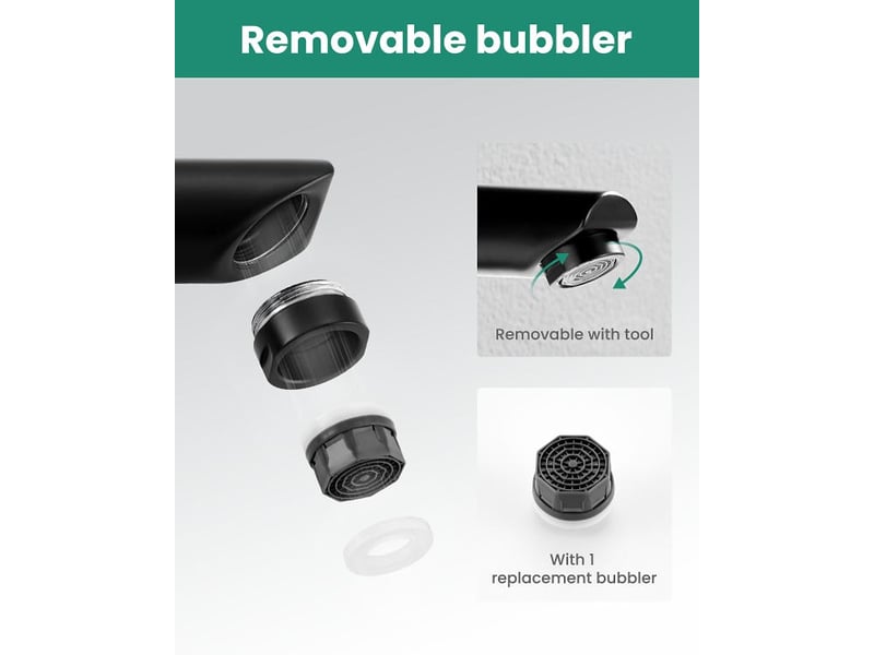  Robinet de lavabo noir à eau froide avec raccord de tuyau flexible, robinet de lavabo noir dédié HRC0002502TBY - Conforama C