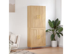 Buffet haut - bahut - meuble de rangement chêne sonoma 69,5x34x180 cm bois d'ingénierie