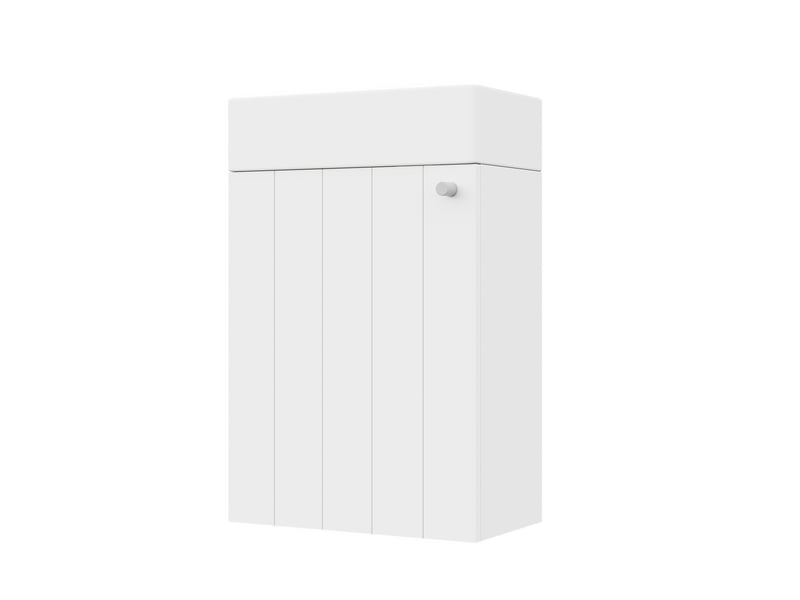 Meuble vasque mural blanc 41 cm compact, finition résistante à l’humidité, soft-close  - Conforama D