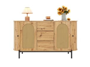 Buffet 2 porte(s) 3 tiroir(s) - 140 cm coloris naturel