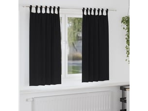 Lot de 2 rideaux occultants, rideaux black-out avec anneaux noir 175 x 140 cm cf44710