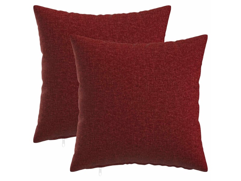  Lot de 2 coussins avec oreiller, coussins décoratifs heerlen bordeaux tissu cf50204  - Conforama B