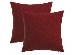 Lot de 2 coussins avec oreiller, coussins décoratifs heerlen bordeaux tissu cf50204