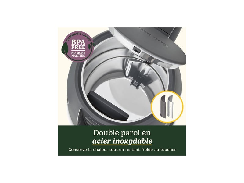  Bouilloire electrique 1.5 l double paroi 3 kw stone grey jk1200e CUI3030050198232 - Conforama D