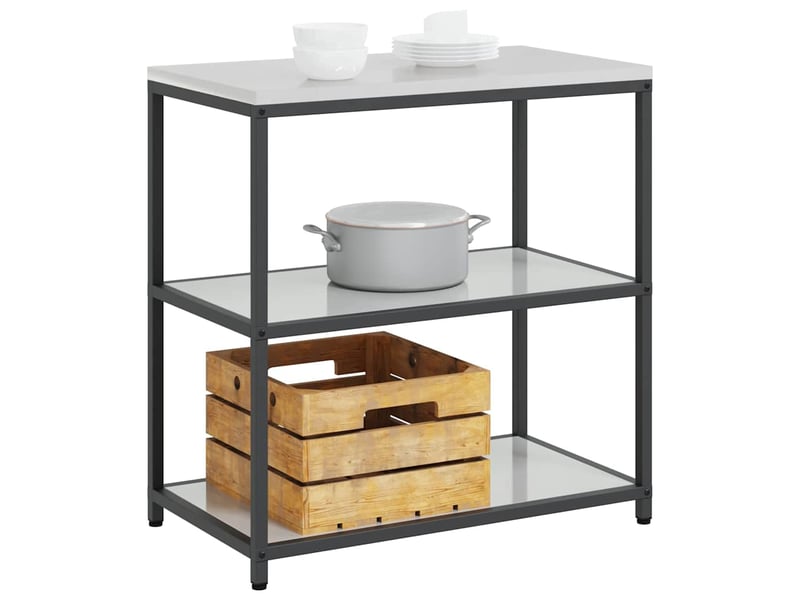 Étagère de cuisine, étagère de rangement hattem argenté 90x50x92cm acier shl2613 - Conforama C