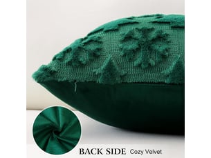 Lot de 2 housses de coussin 45x45cm, coton-polyester – fermeture éclair, pour canapé, lit et chaise-vert