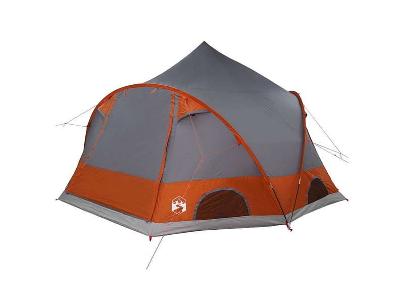 Tente de camping, tente dôme 4-personnes 4 personne gris et orange shl92381 - Conforama D