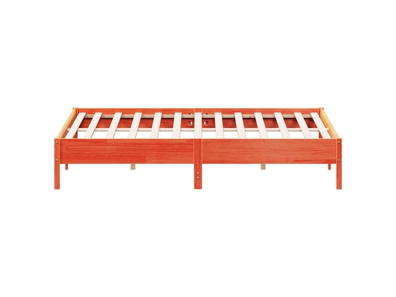  Lit double- lit adulte -  cadre de lit sans matelas  marron 200x200cm bois pin massif  - Conforama D