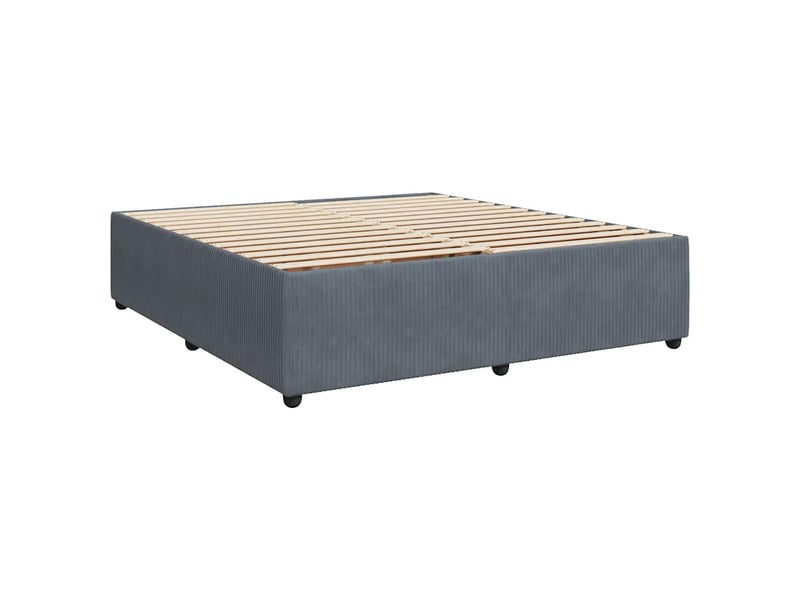  Lit double- lit adulte -  cadre de lit sans matelas gris foncé 200x200 cm velours  - Conforama B