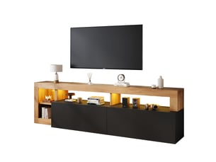 Meuble tv coloris noir 184 cm OKMYHOME  