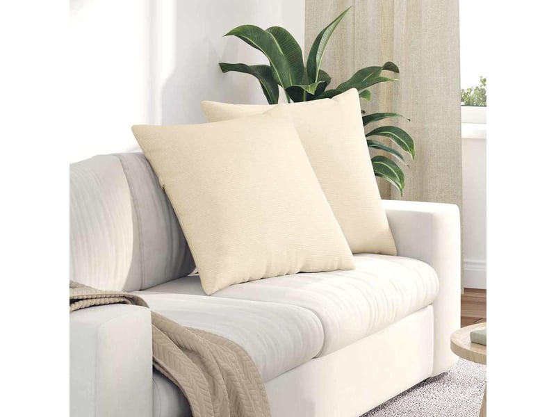  Lot de 2 coussins de canapé, coussins décoratifs crème 80 x 80 cm cf59057  - Conforama B