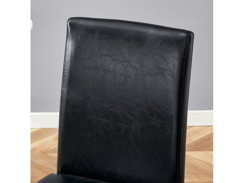 Lot de 6 chaises de salle à manger confort pu noir et métal argenté homvra - Conforama E