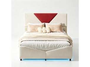 Lit 2 places 140x190 cm <strong></strong> <strong></strong> coloris beige