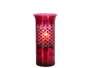 Photophore design en verre vera 41cm rose