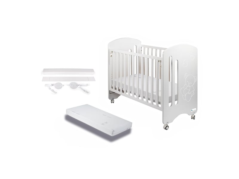 Lit bébé pour matelas 60x120-lovely-blanc avec kit cododo CUNA11CK - Conforama A