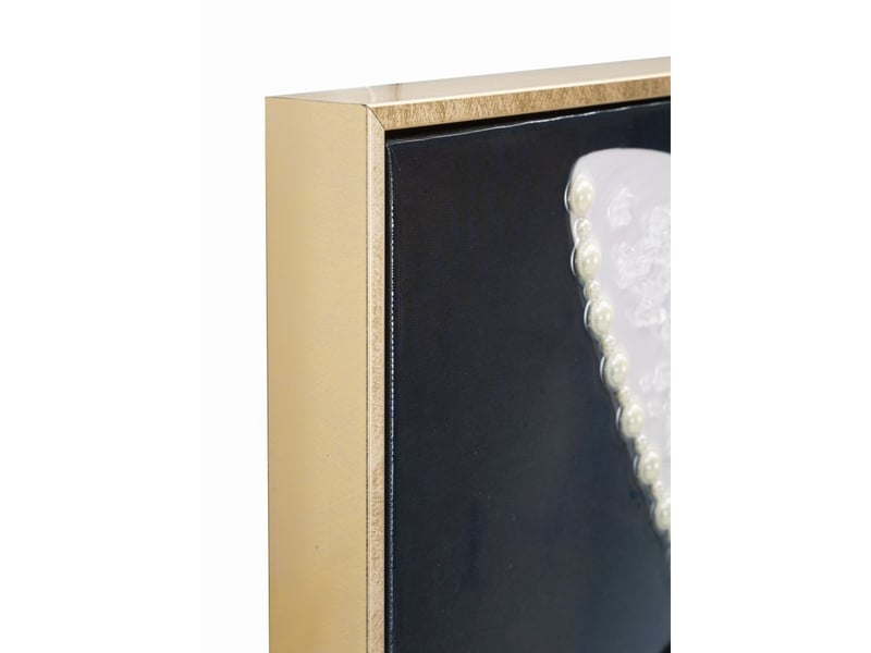  Tableau sur toile marty a2 dame avec chapeau blanc et perles, 62x92 cm  - Conforama C