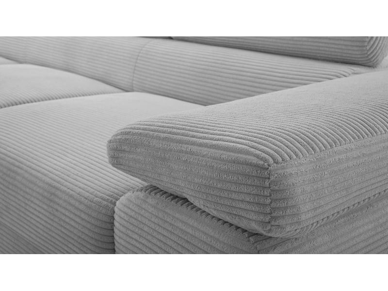  Canapé d’angle en velours côtelé arborio 280 cm gris clair g Arborio - Conforama D