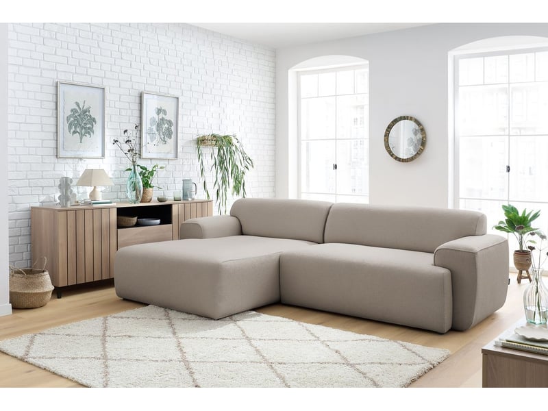  Bobochic canapé d'angle fixe marais taupe  angle gauche MARAIS - Conforama D