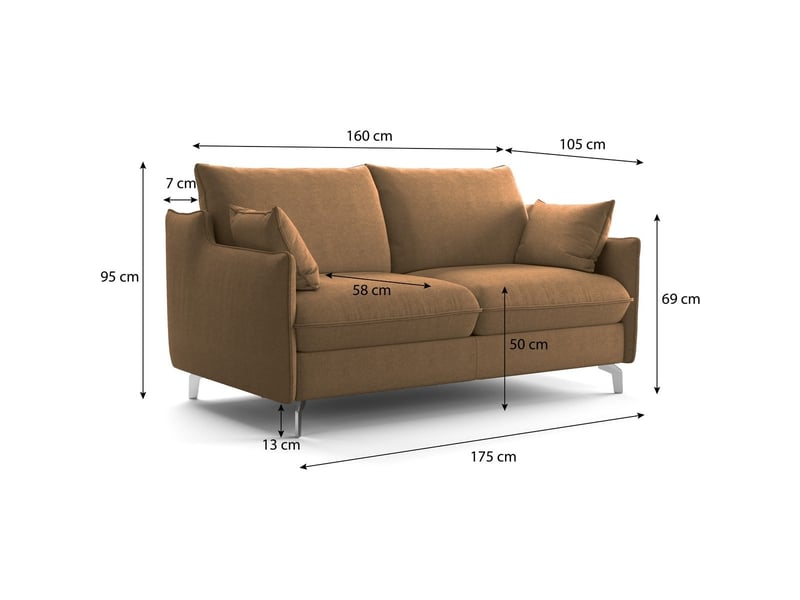  Canapé droit convertible 3 places en tissu chenille moka - ouverture express - astoria Astoria - Conforama D