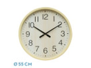 Horloge murale fabrilamp manilva 55 x 55 cm hêtre mouvement continu