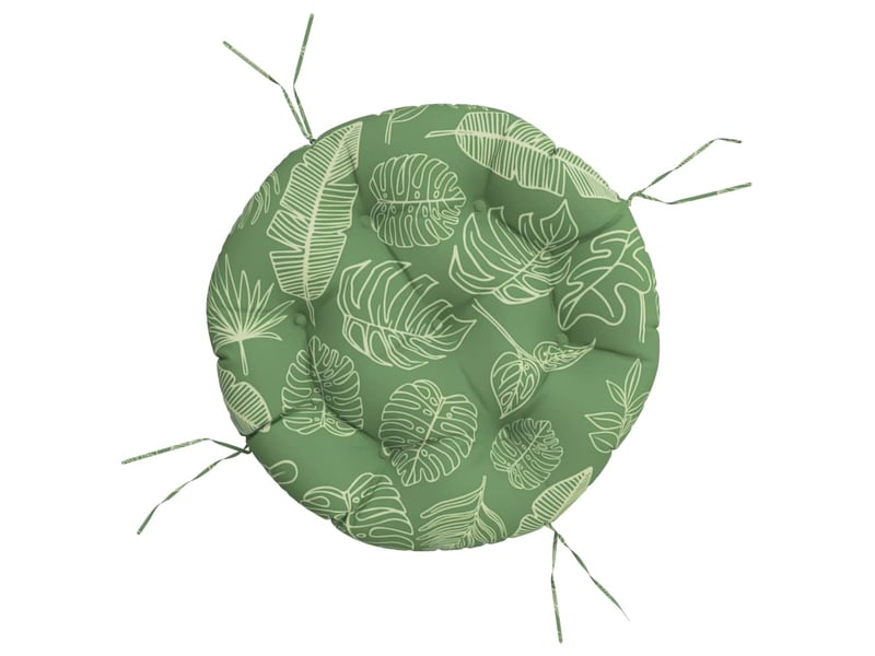  Coussin rond, coussin d'assise à motif de feuilles ø 60 x11 cm tissu oxford cf56599  - Conforama A