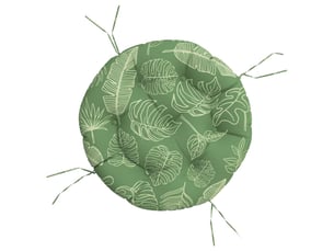 Coussin rond, coussin d'assise à motif de feuilles ø 60 x11 cm tissu oxford cf56599