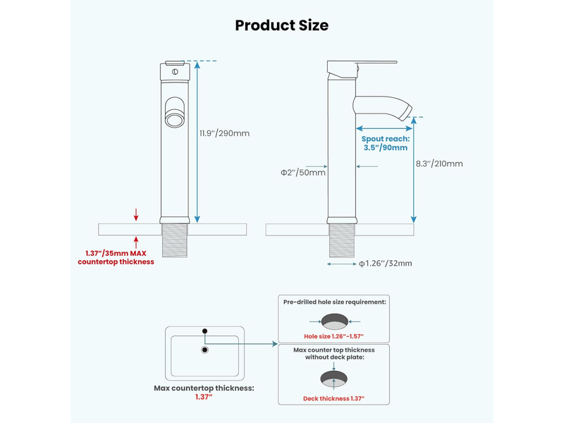  Robinet mitigeur eau chaude et froide, robinet de lavabo à poignée unique (couleur: galvanoplastie de haute qualité)  - Conforama E