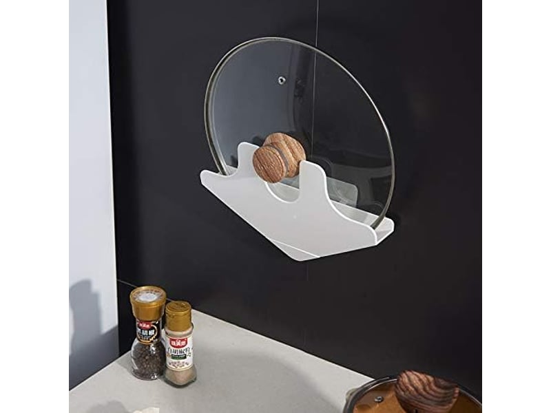  Organisateur de cuisine blanc, porte-couvercle de casserole en plastique, porte-cuillère, porte-cuillère, couvercle de casserole, plaque de cuisson  - Conforama C