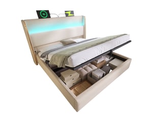Lit coffre 160x200 cm coloris beige