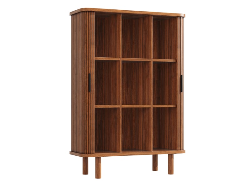  Buffet haut,110x40x160 cm,avec rangement,mdf et bois,marron foncé  - Conforama D