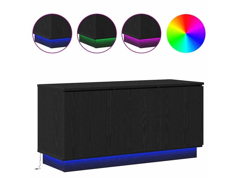 Meuble tv - banc tv - meuble de rangement 100 x 38 x 49 cm chêne noir bois d'ingénierie - Conforama D