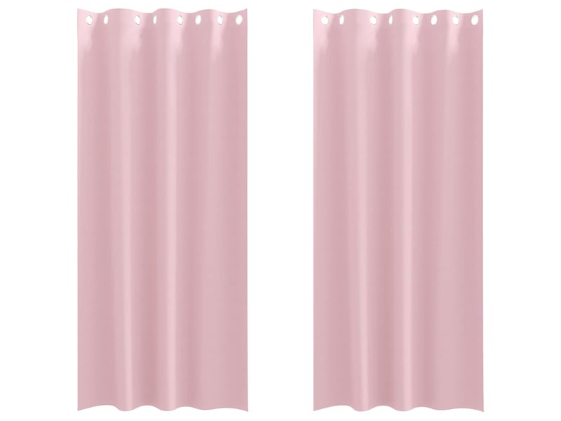 Lot de 2 rideaux occultants, rideaux black-out avec anneaux rose bébé 260 x 140 cm cf44754 - Conforama A