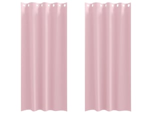 Lot de 2 rideaux occultants, rideaux black-out avec anneaux rose bébé 260 x 140 cm cf44754